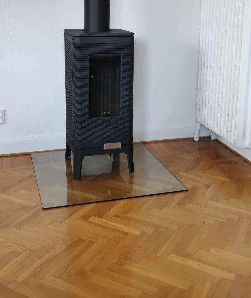 Golvglas/Gnistskydd Fyrkant