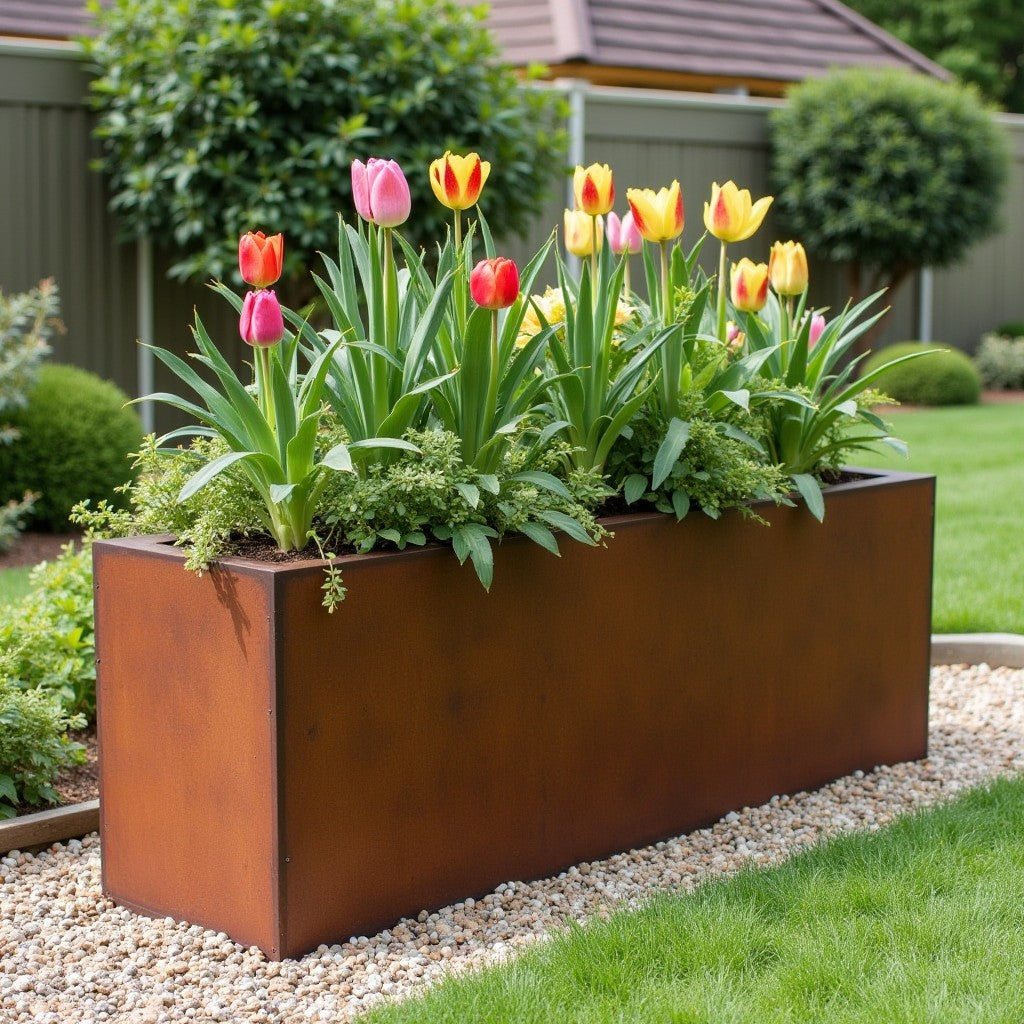 Utomhusmöbel i Corten - Odlingslåda i Cortenstål