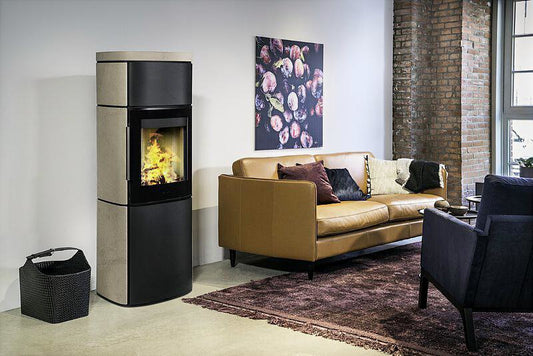 HWAM 4560c med steinklädnad, Terrastone